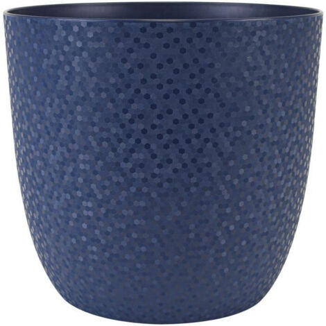 EDA – Cache-pot OPALE bleu profond 29,5 cm x 27,1 cm – Volume 14,8 L – Élégant pour embellir vos plantes d'intérieur