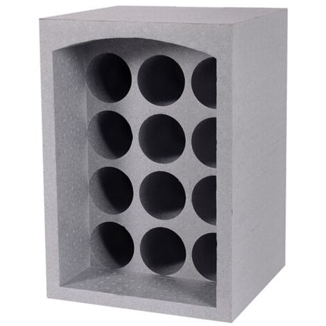 EDA – Casier range-bouteilles 12 bouteilles – Polystyrène expansé gris – Dimensions 35 x 29,5 x 50 cm – Protection contre lumière et humidité