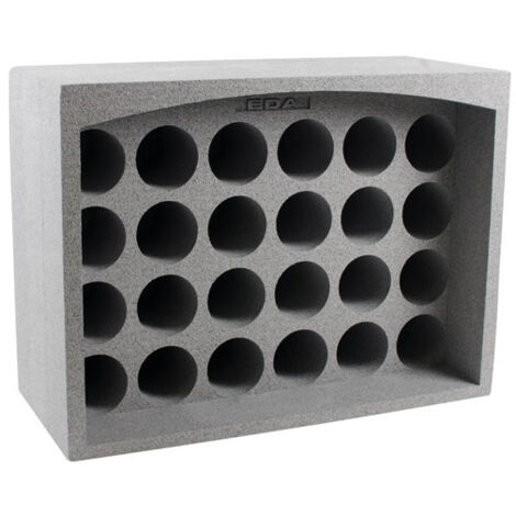 EDA – Casier à bouteilles empilable en polystyrène expansé 24 places – Dimensions 67x29.5x50 cm – Couleur gris – Origine France Garantie