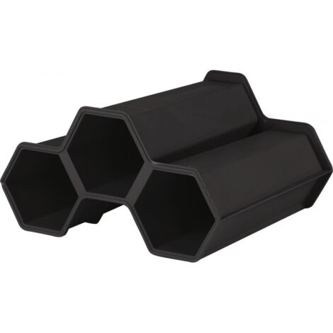EDA – Casier à bouteilles plastique gris anthracite – Dimensions 34x31x18,5 cm – Capacité 3 bouteilles – Résistant à l'humidité