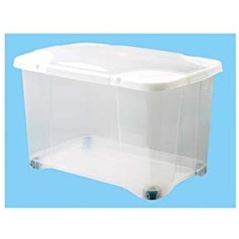 EDA - Coffre Clip box 40l naturel avec roulettes