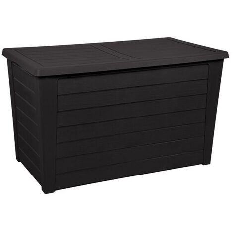 EDA – Coffre de jardin 160L en polypropylène gris foncé – Résistant aux intempéries – Montage simple et rapide – Pour coussins et outils