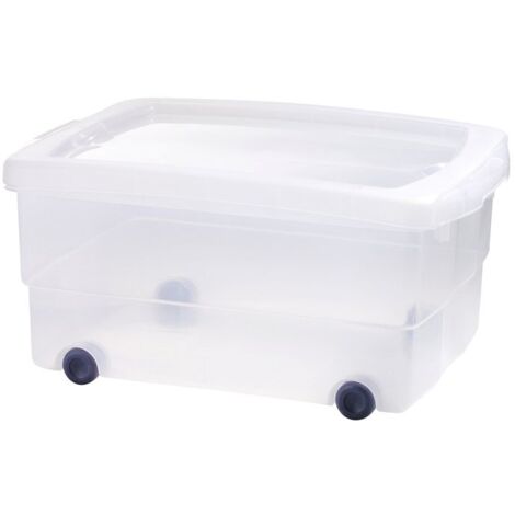 EDA – Coffre de rangement 80 L – Dimensions 69 x 48 x 33,5 cm – Avec roulettes pour déplacement facile – Plastique résistant aux intempéries