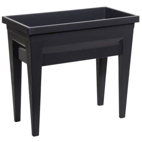 EDA Espace potager avec table City Veg+Table - 73 x 38,5 x H 68 cm - 57 L - Gris anthracite