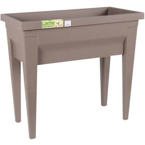 EDA Espace potager avec table City Végétable 73x38,5x68cm - Contenance 57L - Taupe