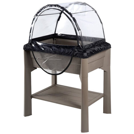 EDA huerto con invernadero marron , Huerto con invernadero marrón. -Marca: EDA. -Diseñada en polipropileno y permite un uso en exterior como en interior. -Dispone de una tableta de
