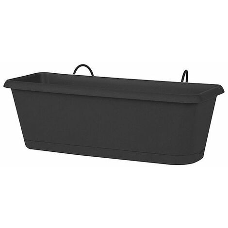 EDA – Jardinière Chorus 50cm en polypropylène – Plateau clipsé avec réserve d'eau – Résistante au gel et aux UV – Drainage efficace