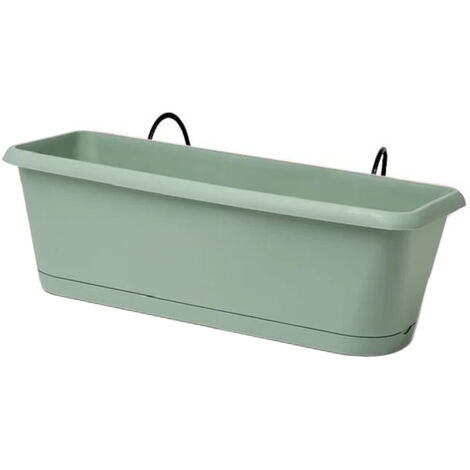 EDA – Jardinière CHORUS vert laurier 30 x 12 x 11,4 cm – Volume 2,6 L – Drainage en croix – Polypropylène
