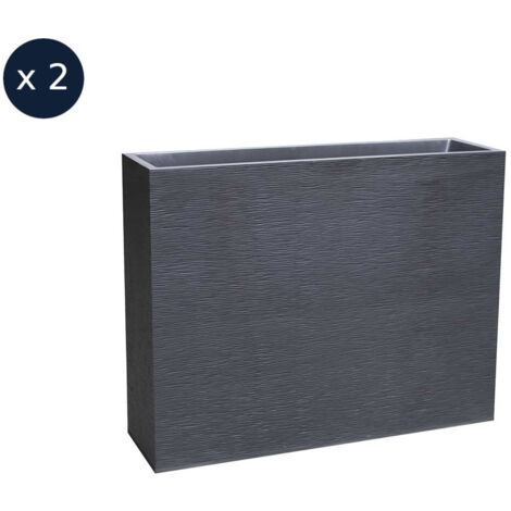 EDA – Jardinières rectangulaires 63L – Dimensions 99,5 x 29,5 x 78,5 cm – Polypropylène double paroi – Non-gélif et anti-UV