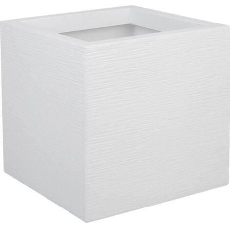 EDA KUNSTSTOFF BLUMENKASTEN CARR GRAPHIT UP - 21 L - 29,5 X 29,5 X 29,5 CM - WEISS C RUSI