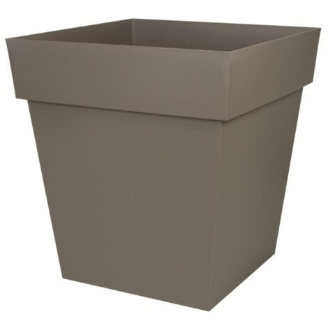 EDA Maceta cuadrada Toscana - 50 cm - 87 L - Taupe