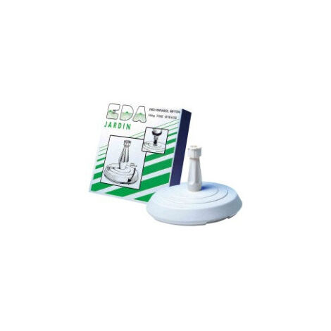 EDA – Pied de parasol béton rond 14kg – Pour tige de diamètre 18 à 33 mm – Dimensions 39 x H 25 cm – Couleur blanche
