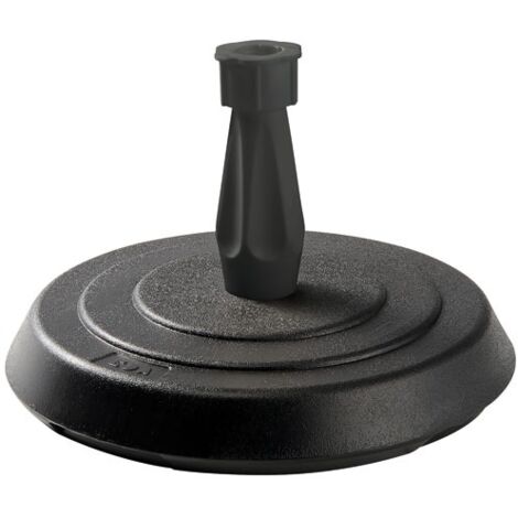 EDA – Pied de parasol béton rond 14kg – Stabilité optimale pour tiges 1,8 à 3,3 cm – Dimensions ø38 x 25 cm – Idéal pour temps venteux