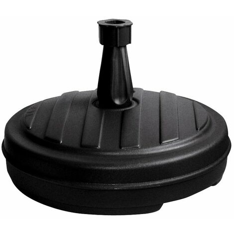 EDA – Pied de parasol rond en plastique gris anthracite – Capacité 13L eau ou 18kg sable – Compatible mâts 18-32mm – Stabilisation efficace