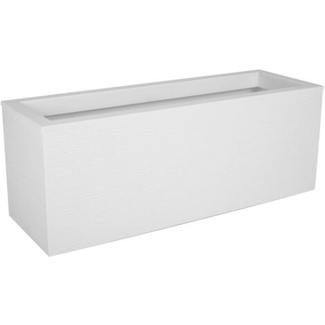 EDA PLASTIQUE Balconniere Graphit Up - 25 L - 59 x 19,5 x 22,8 cm - Blanc cérusé