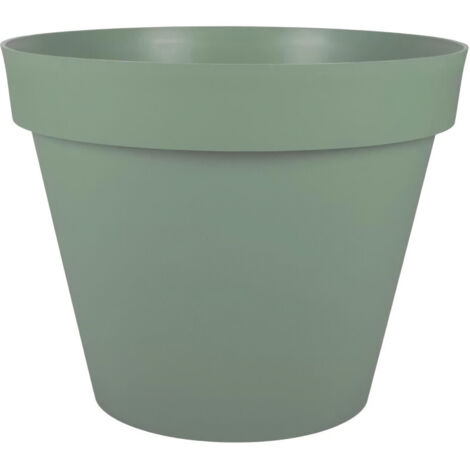 EDA PLASTIQUE - Pot de fleur rond Toscane - Ø 60 x H47 cm - 76 L - Vert laurier