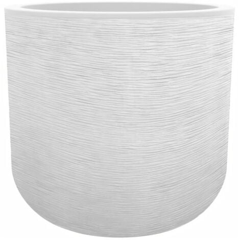 EDA PLASTIQUE - Pot rond 40 cm GraphitUp - 32,5 L - Blanc ceruse