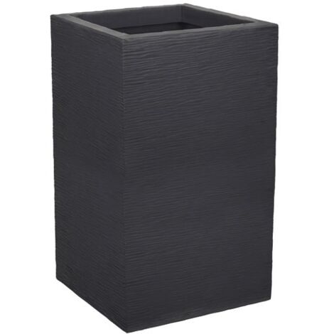 EDA – Pot à réserve d'eau carré 36L – Dimensions 29,5x29,5x49,5 cm – Plastique gris anthracite – Traitement anti-UV pour extérieur