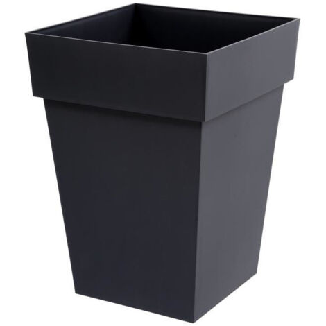 EDA – Pot à réserve d'eau carré 39 x 39 x 53 cm – Contenance 51 L – Résistant au gel et UV – Polypropylène anthracite - POP 39 X