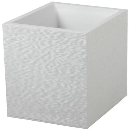 EDA Pot carré Graphit - 39 x 39 x 43 cm - Contenance 35 L - Blanc cérusé