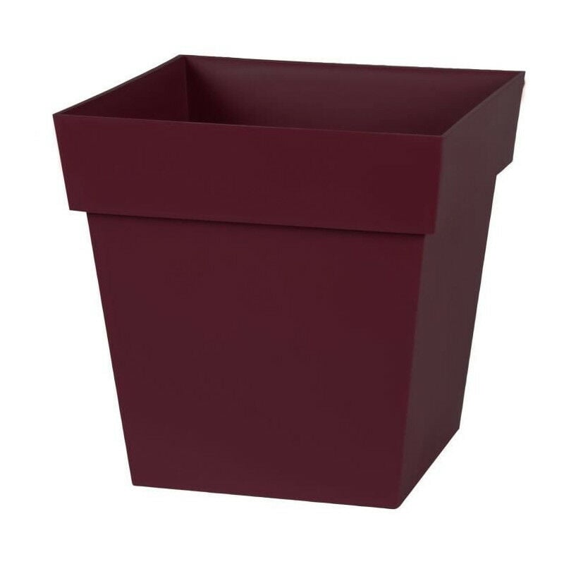 Eda Pot de Fleur Carré toscane 32 cm - Volume 22 l - 32 x 32 x 32 cm - Rouge bourgogne