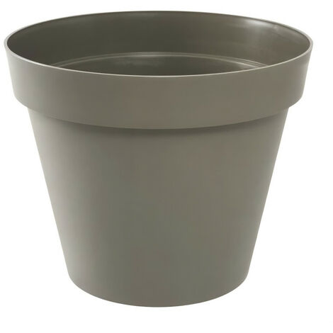 EDA Pot de fleur rond Toscane - Ø 60 x H 47 cm - 76 L - Taupe