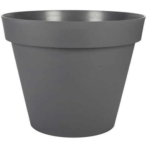 EDA Pot de fleur rond Toscane - O 60 x H 47 cm - 76 L - Gris anthracite