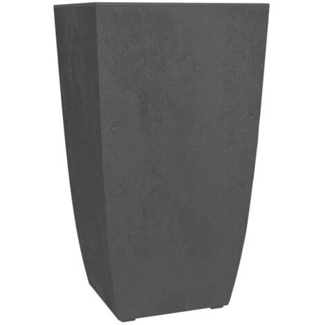 EDA – Pot de fleurs carré haut 42L – Gris anthracite – Dimensions 43,5 x 43,5 x H. 78,2 cm – Bac intérieur amovible – 3210104244