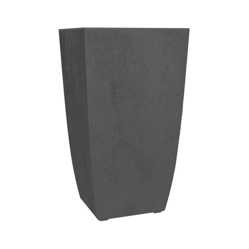 Pot de fleurs « diva basalte », gris, env. 43,5 x 43,5 x 78,2 cm plastique 3210104244 - EDA