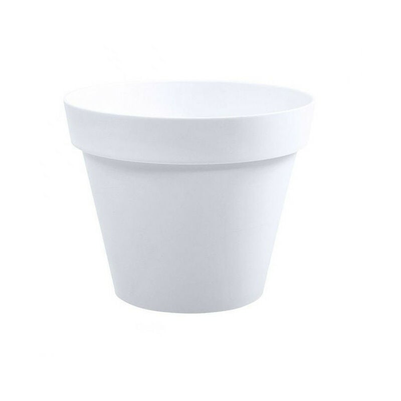 EDA - Pot rond Toscane - 20x17cm - 3L - Blanc plastiques