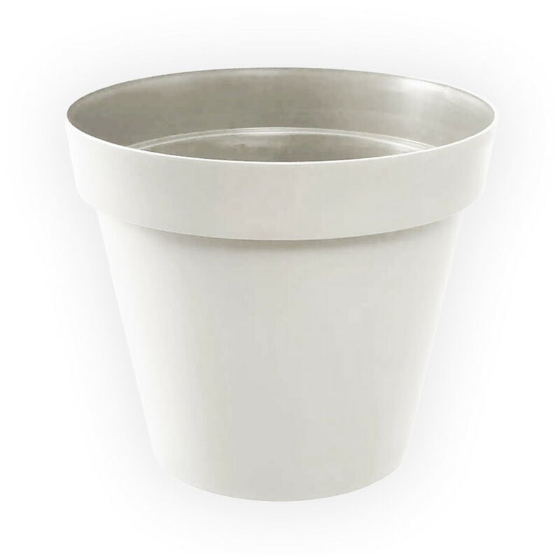 Pot rond Toscane - 25x20.6cm - 6L - Blanc EDA plastiques