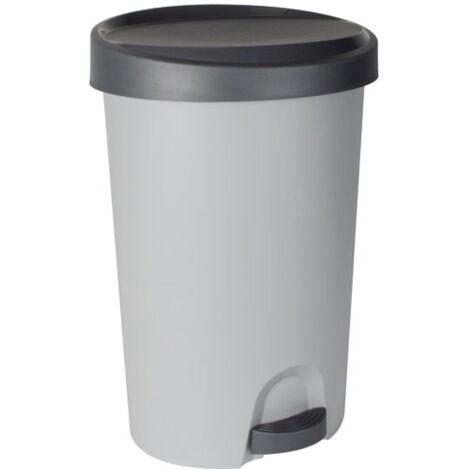 EDA - Poubelle à pédale Stepy 45l gris béton / anthracite