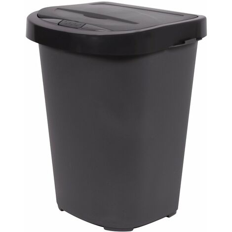 EDA – Poubelle d'extérieur 40 L gris anthracite – Dimensions L. 42,5 x H. 52,1 x P. 34,7 cm – Capacité 50 litres pour rangement efficace - HOME 40 L