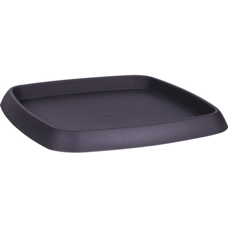 EDA – Soucoupe carrée 36 cm en polypropylène anthracite – Anti-gel et anti-UV – Pour pot carré de 40 cm – Design épuré