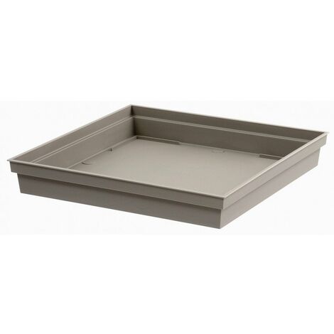 EDA – Soucoupe plastique carrée 22 L – Dimensions 26,7 x 26,7 cm – Polypropylène résistant au gel et aux UV – Fabrication française