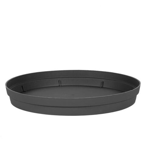 EDA – Soucoupe ronde Ø54 cm en polypropylène – Résistante aux chocs et UV – Pour pot de fleur Toscane Ø80 cm – Couleur anthracite