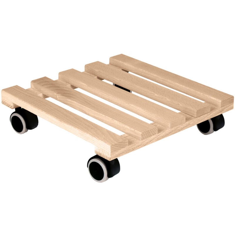 EDA - Support à roulette carré 40 cm en bois de hêtre