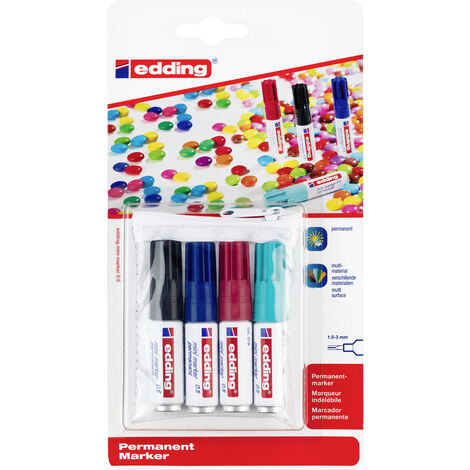 Edding 0.5 mini marker 4-05-4-1 Permanentmarker Schwarz, Blau, Rot, Hellblau wasserfest: Ja