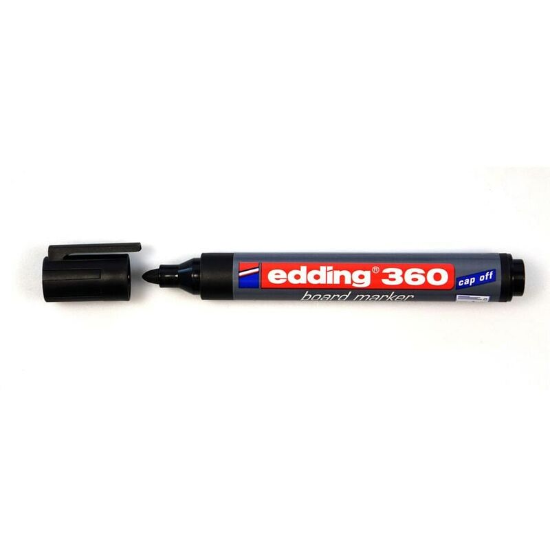 Edding - 360 Whiteboard Marker Bullet Tip 1.5-3mm Line Black (Pack 10)