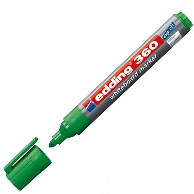 Edding - 360 Whiteboard Marker Bullet Tip 1.5-3mm Line Green (Pack 10) - Green