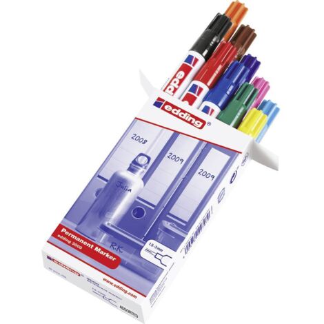 Edding 3000 marqueurs indélébiles multicolores 10 couleurs