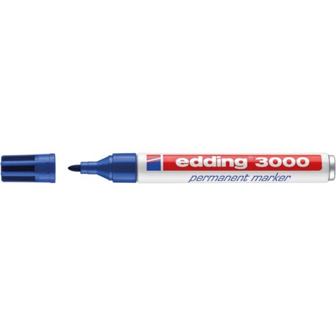 EDDING 4-3000003 Permanentmarker 3000 blau Strichbreite 1,5-3 mm Rundspitze