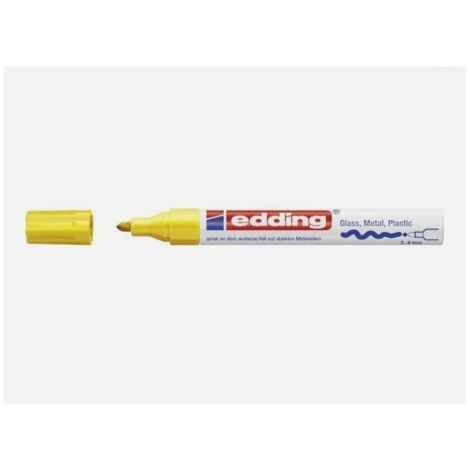 Edding 4-750005 Marqueur N°5 peinture Jaune - pointe de 2 à 4mm - compatible sur Verre, Métal, Plastique, Bois