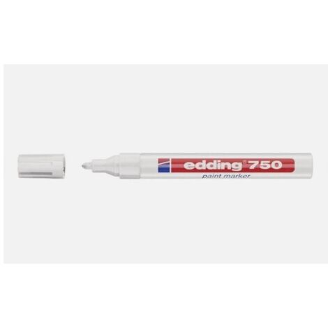 Edding 4-750049 Marqueur N°49 peinture Blanc - pointe de 2 à 4mm - compatible sur Verre, Métal, Plastique, Bois