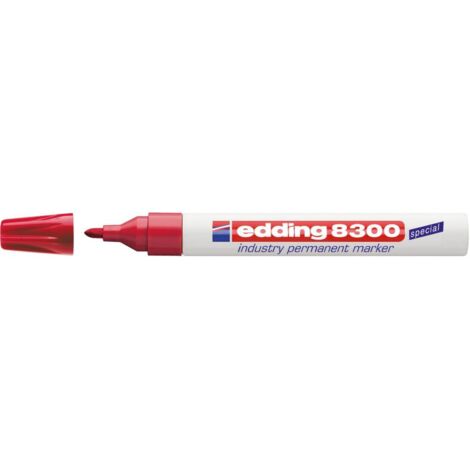 EDDING 4-8300002 Industrie-Permanentmarker 8300 rot Strichbreite 1,5-3 mm Rundsp
