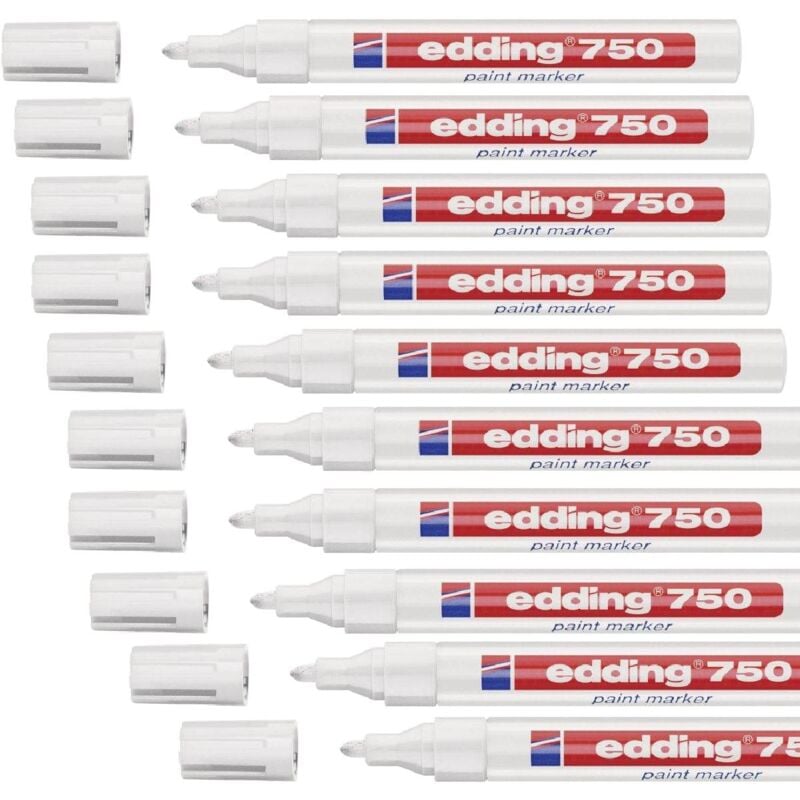 Edding - Stylo feutre blanc pour pneu x10