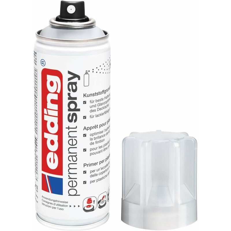 Image of Edding - 5200 Spray Permanente Primer per Plastica, 200 Ml, Spray per Il Trattamento Preparatorio di Superfici Plastiche Verniciabili Strato