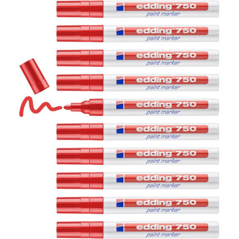Edding 750 Pennarello per Vernice Rosso Opaco - Set 10 Pezzi