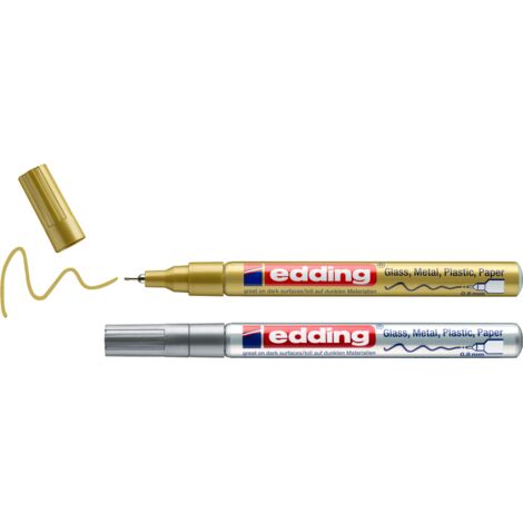 Edding 780 4-780-2-1-53-54 Marqueur peinture or, argent 0.8 mm