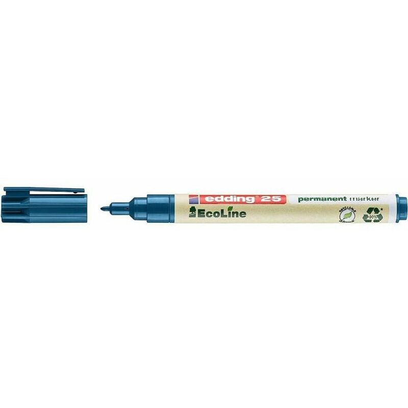 Edding Edding 25 EcoLine Permanent Marker Bullet Tip 1mm Line Blue (Pack 10) - Blue